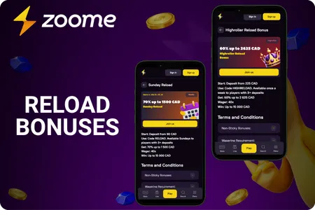 Zoome Casino Reload Bonuses