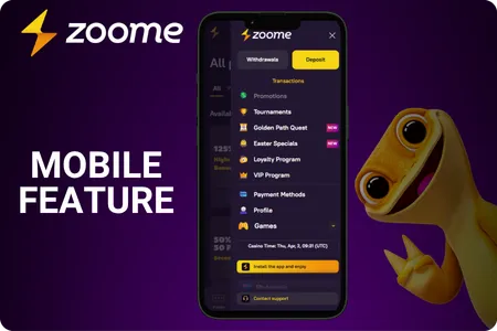 Zoome Casino Bonus Mobile Features for Bonus Use