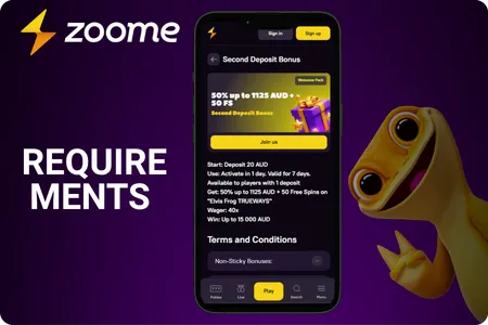 Zoome Casino Bonus Wagering Requirements in the App