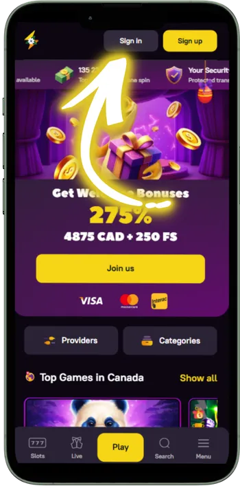 Zoome casino Find the Sign Up button